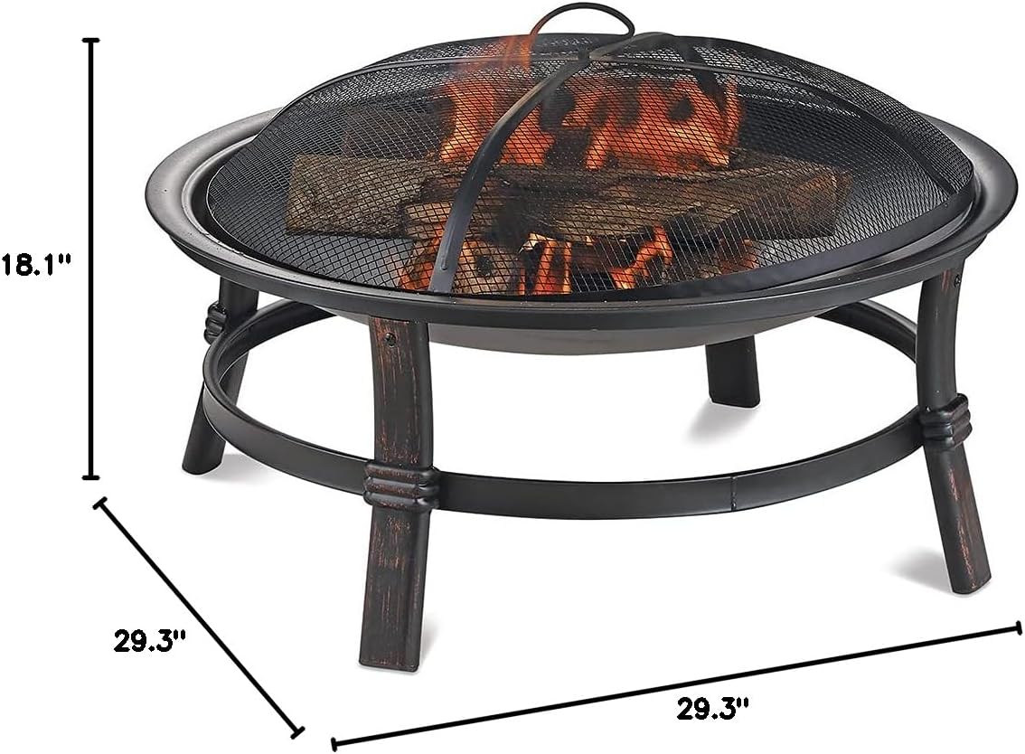 Brushed Copper Wood Burning Outdoor Firebowl