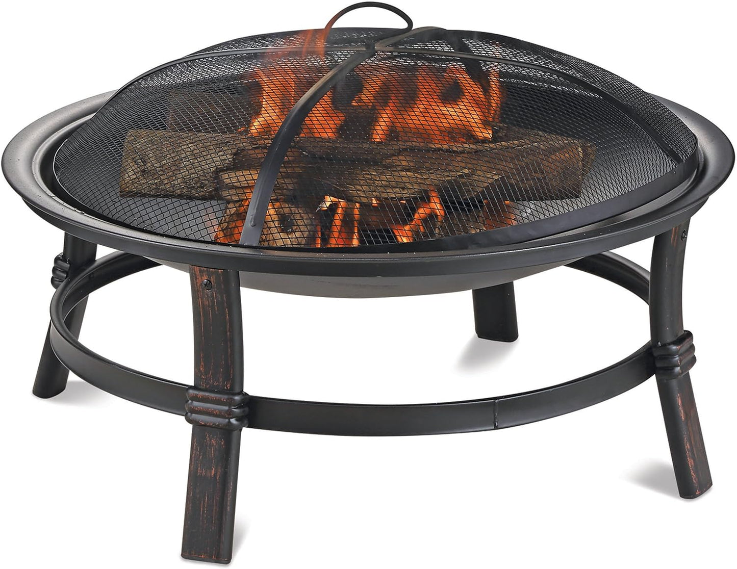 Brushed Copper Wood Burning Outdoor Firebowl